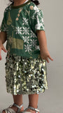 Green sequin skirt  تنورة  خضراء ترتر