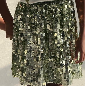 Green sequin skirt  تنورة  خضراء ترتر