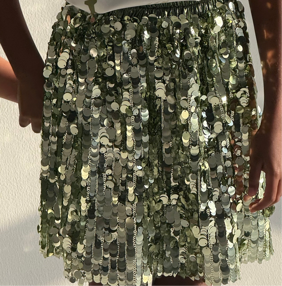 Green sequin skirt  تنورة  خضراء ترتر